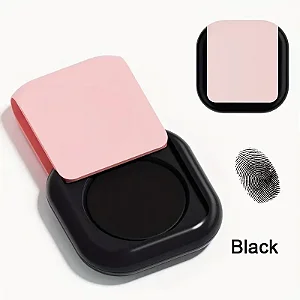 Almofada de Tinta para Impressão Digital Compacta e Portátil - Material PVC, Vermelho/Azul/Preto - Tampa Deslizante Segura para Acesso Fácil, Ideal para Uso no Escritório e Financeiro, Carimbo de Conta de Mão Fofo