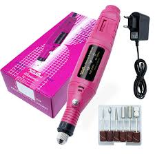Kit Profissional de Lixadeira de Unhas Elétrica com Broca e Motor Bivolt para Manicure e Pedicure