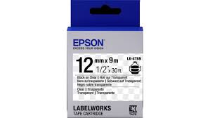 🏷️ Fita Rotuladora Epson LK-4TBN – 12mm x 9m – Preto sobre Branco