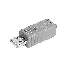 030073 - ADAPTADOR USB A MACHO X USB B FEMEA CINZA EMB C/1PÇ