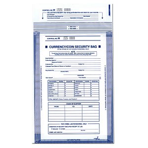Sacos de segurança e para armazenamento de moedas/dinheiro como prova