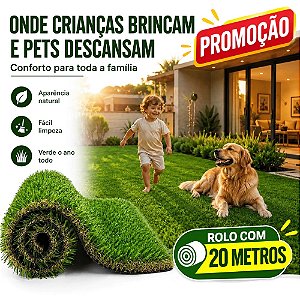 Grama Sintética Artificial Decorativa 20mm Bicolor Soft 20 METROS
