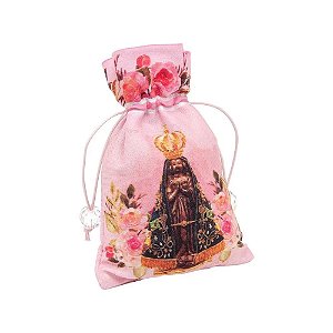 Terço Madeira Rosa Coração N S Aparecida Com Saquinho