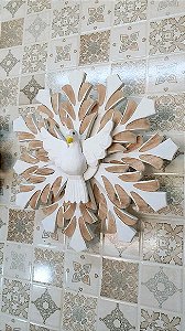 Divino em Madeira 35 x 35 cm Raios Duplo branco