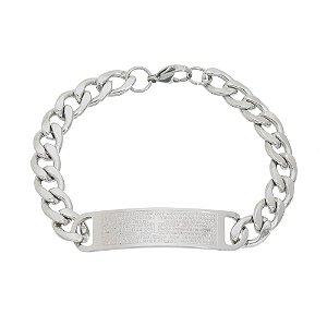 Pulseira Bracelete Pai Nosso de Aço Inox