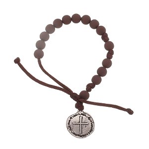 Dezena de Pulso com Medalha Das Duas Cruzes - Marrom