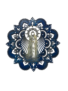 Mandala Nossa Senhora Fatima, Azul, 40cm