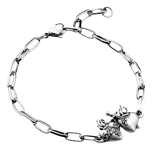 Pulseira Aço Inox, Prateado dos Sagrados Corações