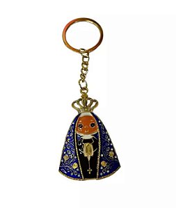 Chaveiro Dourado Nossa Sra. Aparecida Cravejada