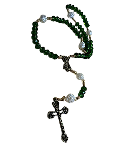 Terço de Nossa Senhora Aparecida, cristais verde