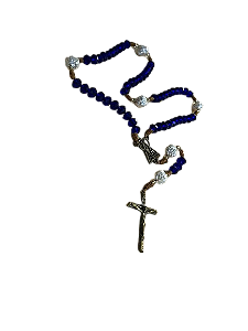 Terço de Nossa Senhora Aparecida, cristais azul