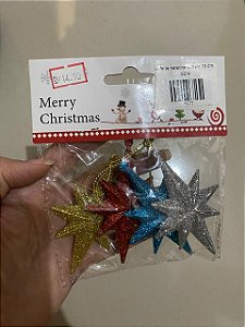 Enfeite natalino estrela 10 cm 6574
