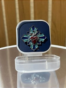 Broche Sagrado Coracao De Jesus Colorido - Prateado