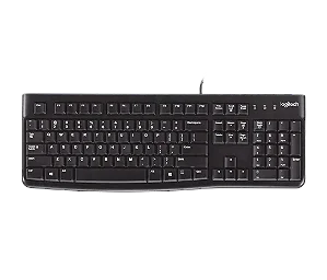 Teclado de Membrana Logitech K120 Silencioso Preto