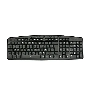 Teclado Multimídia USB 5+ ABNT2 com Fio Preto