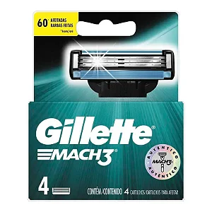 GILLETE MACH 3 COM 4 RECARGAS - REFIL