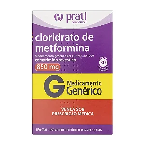 CLORIDRATO DE METFORMINA - 850 MG X 30 COMPRIMIDOS