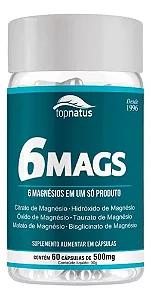 6 MAGS - 500 MG X 60 CAPS - (6 TIPOS DE MAGNESIO)
