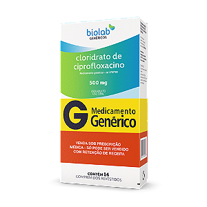 CLORIDRATO DE CIPROFLOXACINO 500 MG X 14 COMPRIMIDOS