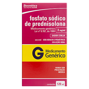 FOSFATO SODICO DE PREDNISOLONA 3MG/ML X 120 ML - XAROPE + PIPETA