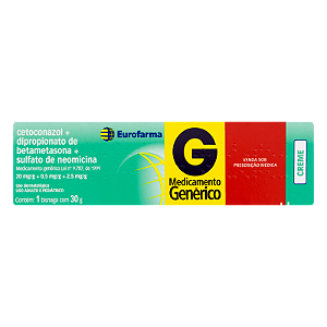 CETOCONAZOL 20 MG + DIPROPIONATO DE BETAMETASONA 0,64 MG +SULFATO DE NEOMICINA 2,5 MG - CREME DERMATOLOGICO - 30G