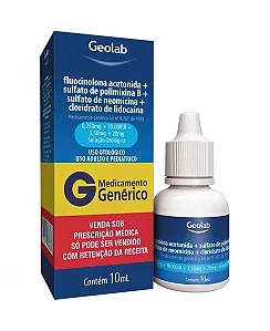 FLUOCINOLONA + SULFATO DEPOLIMIXINA B + SULFATO DE NEOMICINA +CLORIDRATO DE LIDOCAINA - SOLUÇÃO OTOLOGICA - 10 ML