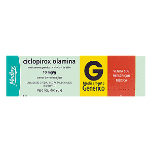 CICLOPIROX OLAMINA 10MG/G X 20G - CREME DERMATOLOGICO
