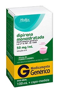 DIPIRONA 50 MG/ML X 100 ML - XAROPE