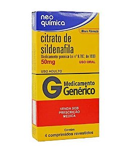 CLORIDRATO DE SILDENAFILA 50 MG X 4 COMPRIMIDOS