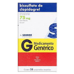 BISSULFATO DE CLOPIDOGREL 75 MG X 28 COMPRIMIDOS
