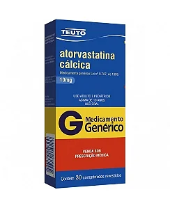 ATORVASTATINA CALCICA 10 MG X 30 COMPRIMIDOS