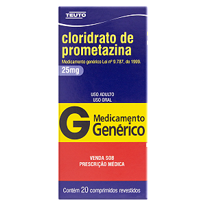 CLORIDRATO DE PROMETAZINA 25 MG X 20 COMPRIMIDOS