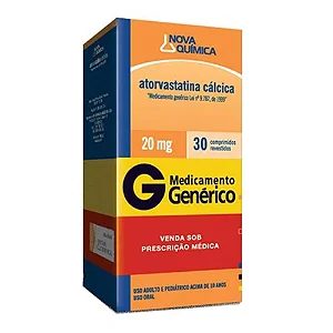 ATORVASTATINA CALCICA 20 MG X 30 COMPRIMIDOS