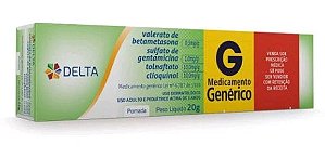 VALERATO DE BETAMETASONA 0,5 MG/G + SULFATO DE GENTAMICINA 1 MG/G + TOLNAFTATO 10 MG/G + CLIOQUINOL 10 MG/G - POMADA - 20G