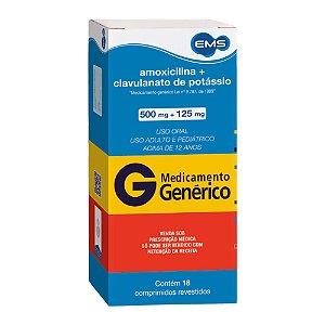AMOXICILINA 500 MG + CLAVULANATO DE POTASSIO 125 MG X 18 COMPRIMIDOS