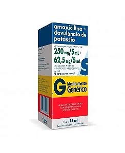 AMOXICILINA 250 MG/ML = CLAVULANATO DE POTASSIO 62,5 MG/ML X 75 ML