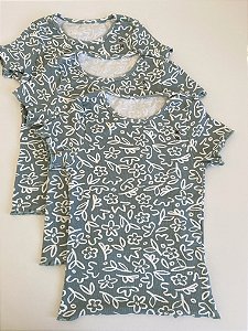 Blusa Canelada Estampada - Verde