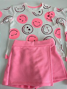 Conjunto Emoji Pink (Short Saia)