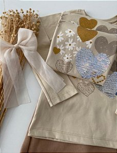 Kit Conj. Coração Outono (Short Saia)