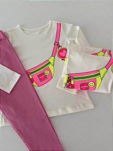 Kit Conj. Pochete Neon Manga Longa