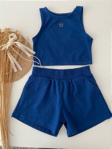 Conjunto Canelado Azul