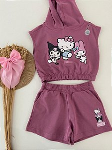 Conjunto Hello Kit Roxo - Ponta de Estoque