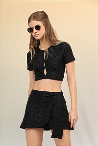 Short saia Cannes preta