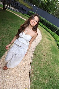 Top Duda Branco/Dourado