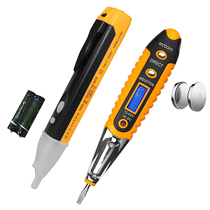 Jogo Caneta Detector Tensão Corrente + Chave Teste Voltagem e Corrente