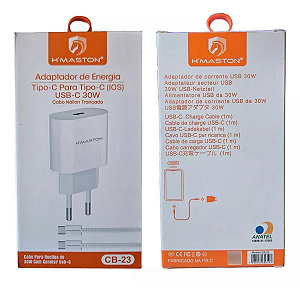 Carregador Turbo 30W + Cabo Tipo-C Compatível iPhone 15 16