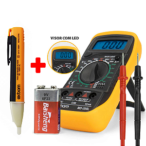 Kit 2x1 Multímetro Profissional digital + Chave Teste Tensão