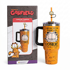 Copo Tumbler Garfield Térmico Com Pingente 1,150L Original Zona Criativa