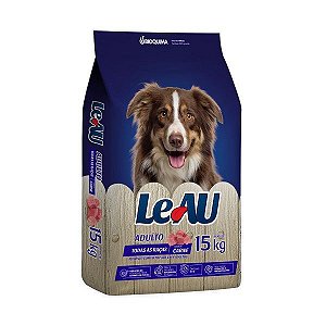 LEAU 15KG - RAÇÃO SECA PARA CÃES ADULTOS SABOR CARNE