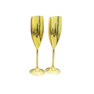 Taça Champagne Metalizada Dourada